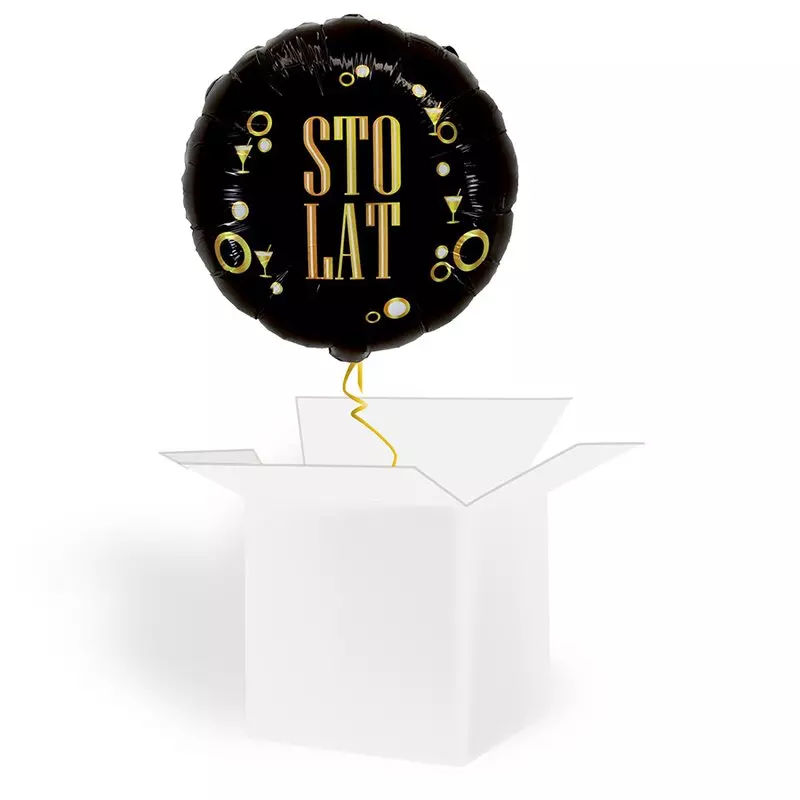Balon z helem Sto lat czarno-złoty