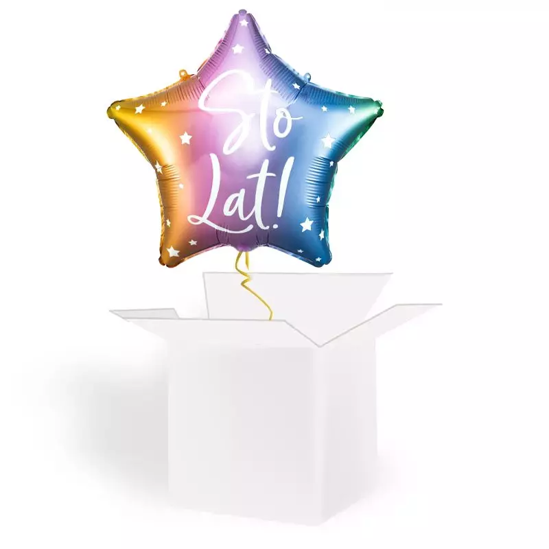 Balon z helem Sto lat - Kolorowy