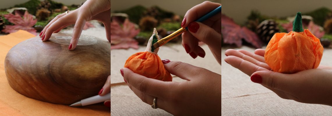Praca plastyczna dekoracje z dyni dla dzieci