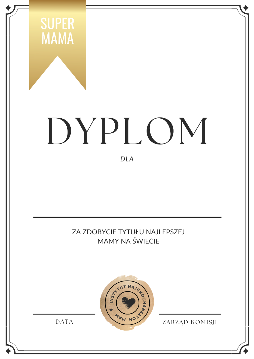 Dyplom-certyfikat najlepsza mama