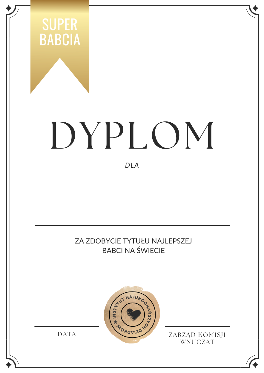 Dymplom dla babi - wzór do wydruku