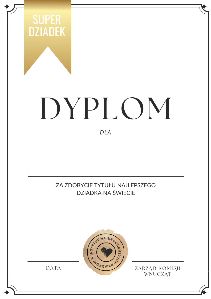 Dymplom dla dziadka - wzór do wydruku