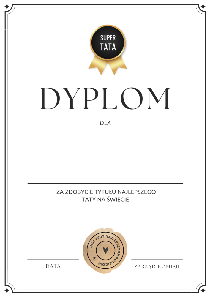 dyplom dla taty - wzór do druku